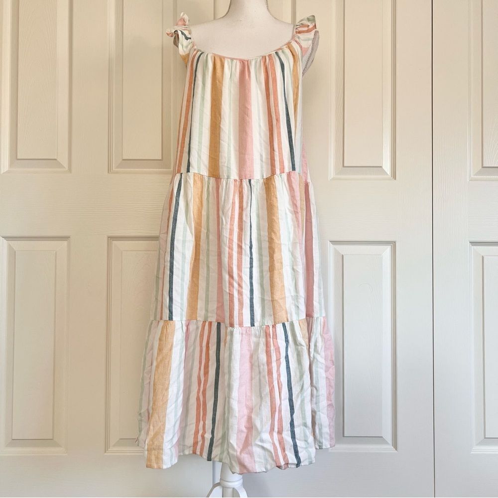 Rails Capri Melon Stripe Linen Blend Sleeveless D… - image 3